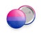 Bisexual pride round glossy metallic 3d badge mockup