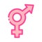 Bisexual sign icon vector outline illustration