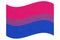 Bisexual striped pink and purple waved flag