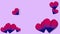Bisexual theme background. Hearts flying on violet background. 2d animation
