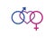 Bisexuality symbol with heart vector