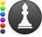 Bishop chess piece icon on round internet button