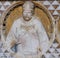 Bishop sculpture in the Church of Sant Agostino in San Gimignano, Italy