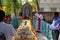 Bishop Shyamal Bose leads prayer at the tomb of Croatian missionary, Jesuit father Ante Gabric in Kumrokhali, West Bengal, India