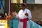 Bishop Shyamal Bose leads prayer at the tomb of Croatian missionary, Jesuit father Ante Gabric in Kumrokhali, West Bengal, India