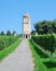 Bismarck Tower in the middle of vineyard.