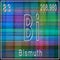 Bismuth chemical element, Sign with atomic number and atomic weight