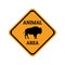 Bison animal warning traffic sign design vector illustration