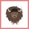 Bison buffalo animal doodle vector illustration