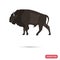 Bison color flat icon for web and mobile design