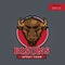 Bison Head Logo Mascot Emblem. Talisman College Sports Teams, Bull School Logo, Print T-Shirt.