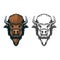 Bison head. mascot. Emblem of the sport team or club