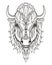 Bison head zentangle stylized, vector, illustration, freehand pe