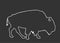 Bison line contour vector illustration isolated on black background.