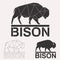 Bison logo set