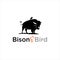 Bison Silhouette Logo Wild American Buffalo Animal
