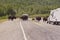 Bison stopping Alaska highway traffic