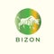 Bison vector logo. Buffalo logo. Beaf steak logo