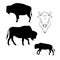 Bison vector silhouettes