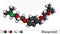 Bisoprolol molecule. It is cardioselective beta-blocker, used to treat high blood pressure, hypertension. Molecular model. 3D