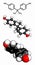 Bisphenol A (BPA) plastic pollutant, molecular model