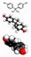 Bisphenol A (BPA) plastic pollutant, molecular model