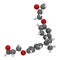 Bisphenol A diglycidyl ether (BADGE, DGEBA) epoxy glue constituent molecule. 3D rendering.  Atoms are represented as spheres with