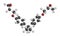 Bisphenol A diglycidyl ether (BADGE, DGEBA) epoxy glue constituent molecule. Atoms are represented as spheres with conventional