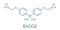 Bisphenol A diglycidyl ether BADGE, DGEBA epoxy glue constituent molecule. Skeletal formula.