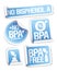 Bisphenol A free products stickers.