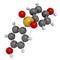 Bisphenol S BPS plasticizer molecule. Used as curing agent in epoxy glues and as alternative to BPA.