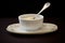 bisque in fine china bowl with silver spoon