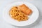 Bisque pasta with salmon