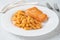 Bisque pasta with salmon