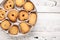 Bisquits on wooden background