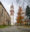 Bistrita city from Transylvania in Bistrita-Nasaud county - details and architecture from the centre of the town in an autumn day