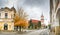 Bistrita city from Transylvania in Bistrita-Nasaud county - details and architecture from the centre of the town in an autumn day