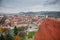 Bistrita city from Transylvania in Bistrita-Nasaud county - details and architecture from the centre of the town in an autumn day