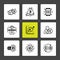 bit coin , crypto currency , money , dollar , share , mobile ,virtual money , ic , 9 eps icons set vector