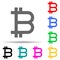 bit coin sign multi color style icon. Simple glyph, flat vector of crypto icons for ui and ux, website or mobile application