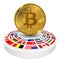 Bitcoin on the 3D podium with national flags