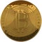 Bitcoin 3d rendering golden isolated