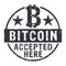 Bitcoin accepted here grunge stamp