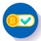 Bitcoin accepted here icon vector flat style.