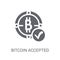 Bitcoin accepted icon. Trendy Bitcoin accepted logo concept on w