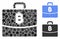 Bitcoin Accounting Case Composition Icon of Spheric Items