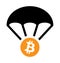 Bitcoin airdrop vector icon, decentralized digital currency