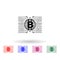 Bitcoin around the world multi color icon. Simple glyph, flat vector of cryptocurrency icons for ui and ux, website or mobile