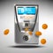 Bitcoin ATM automated machine. ATM bitcoins cash machine Vector illustration. Crypto currency tranfers concepts