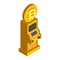Bitcoin ATM. Crypto currency cash dispenser. Virtual money cash